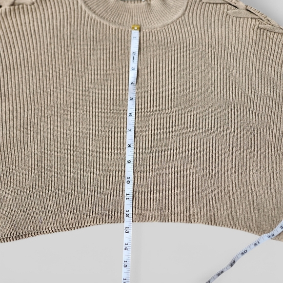 ARITZIA Wilfred Salome Knit Top Pullover Lace Up Sleeves Earth Fairy Goblincore - Picture 8 of 11